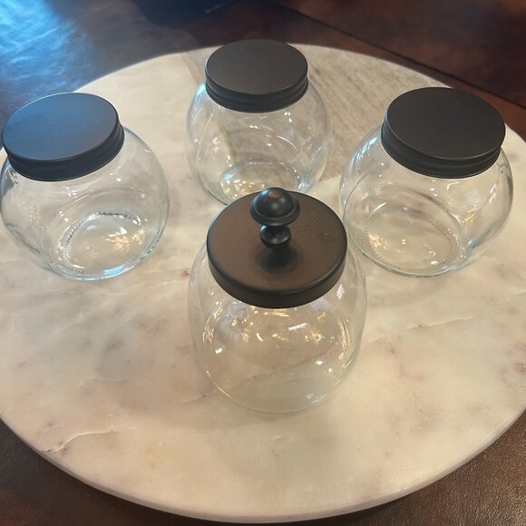 Set of 4 Vintage Small Apothecary Cotton Swabs Candy Spice Jars - Picture 8 of 10